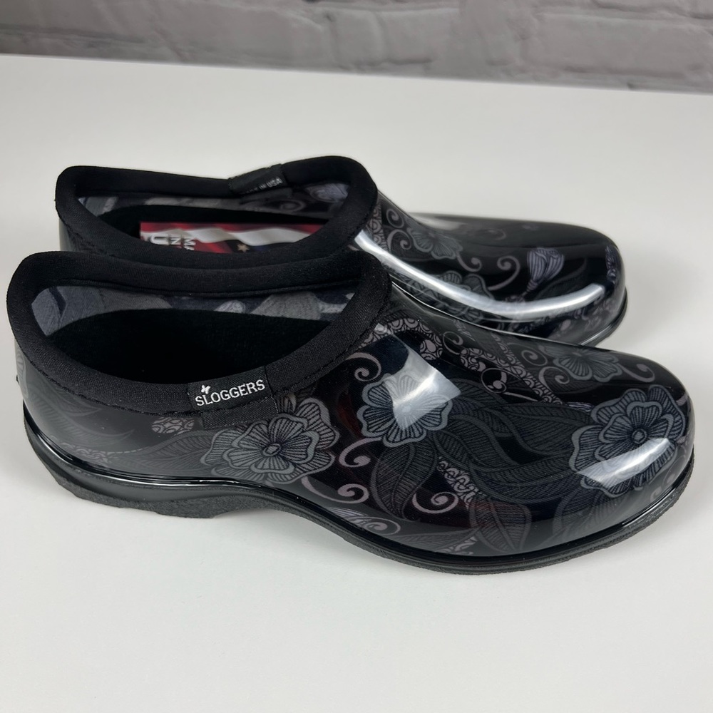 NEW Sloggers Grey Floral Waterproof Garden & Rain Shoes